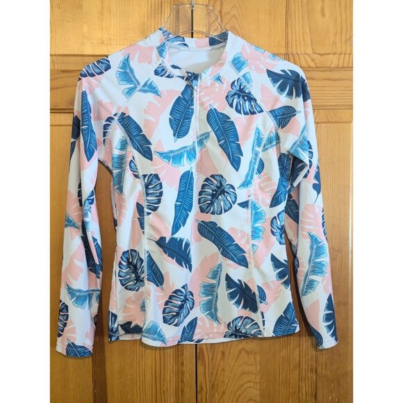 Hurley Other - Tropical Floral Rash Guard Long Sleeve Swim Shirt Top UPF 50+ Size S